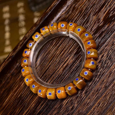 Foviel Vintage Tibetan Bone Beads Braided Rope Positive Balance Bracelet