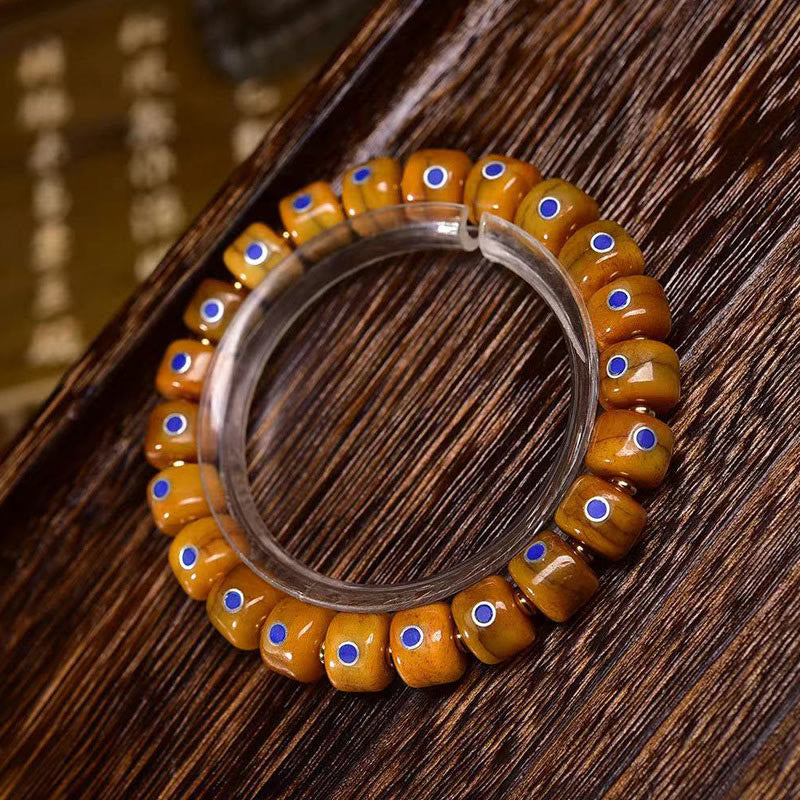 Foviel Vintage Tibetan Bone Beads Braided Rope Positive Balance Bracelet