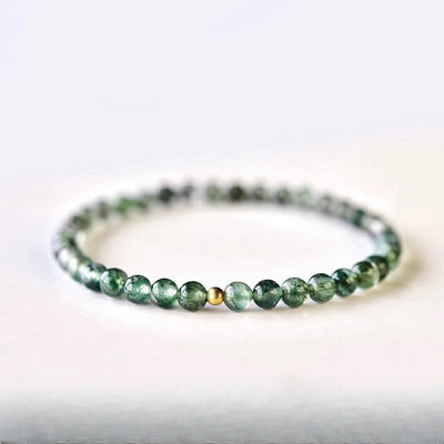 Foviel Moss Achat Glückliche Perlen-Beat Soothing Armband