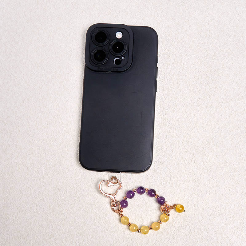 Foviel Natürliche Amethyst Citrin Perle spirituell Schlüsselanhänger hängen Dekoration