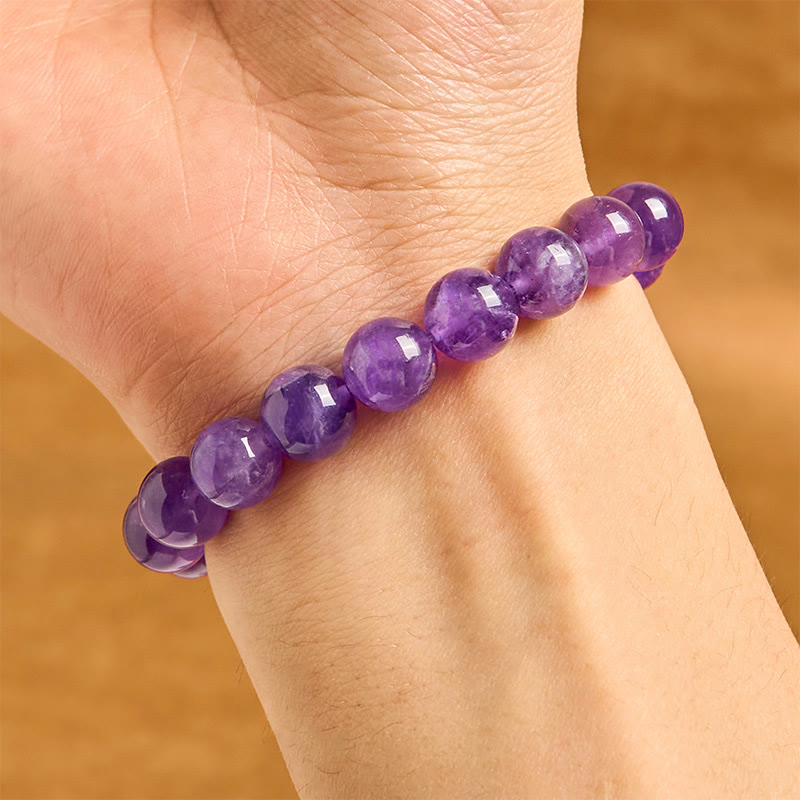 Foviel Natürliche Amethyst Frieden Schnalle Charme Spirituelle Armband