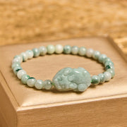Foviel Natural Green Jade PiXiu Carved Luck Bracelet