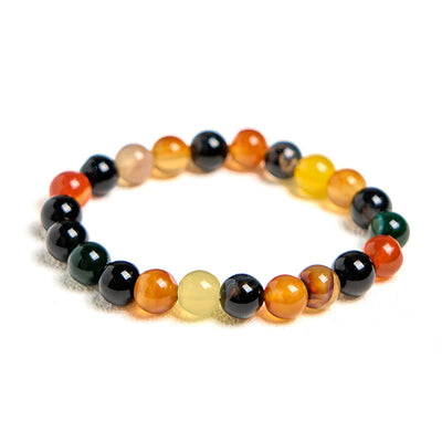 Foviel Natural Colorful Chalcedony Agate Harmony Bracelet