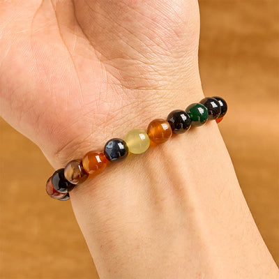 Foviel Natural Colorful Chalcedony Agate Harmony Bracelet