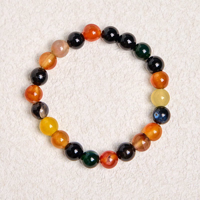 Foviel Natural Colorful Chalcedony Agate Harmony Bracelet