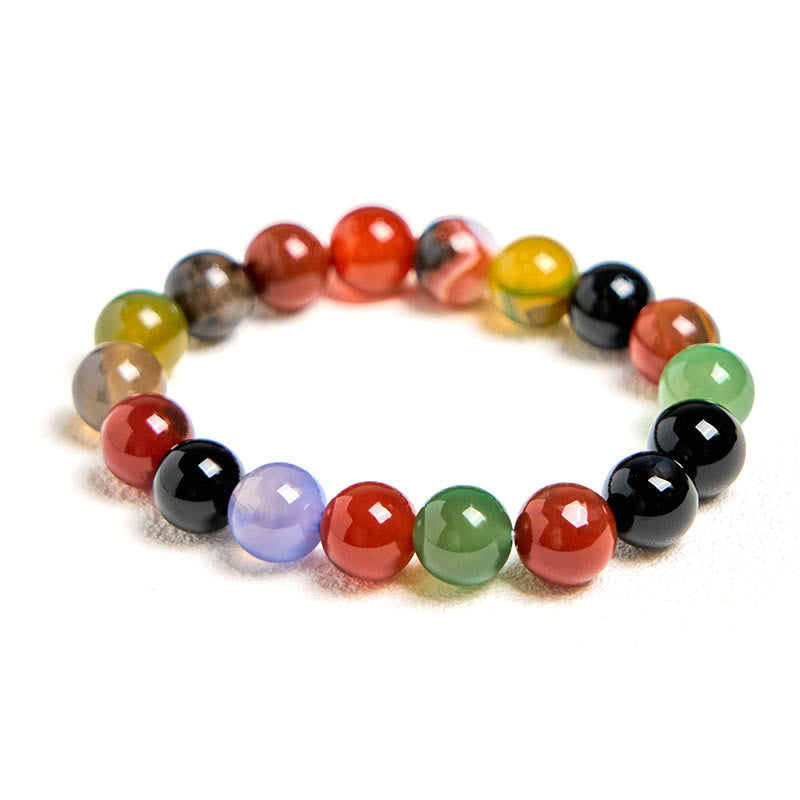 Foviel Natural Colorful Chalcedony Agate Harmony Bracelet