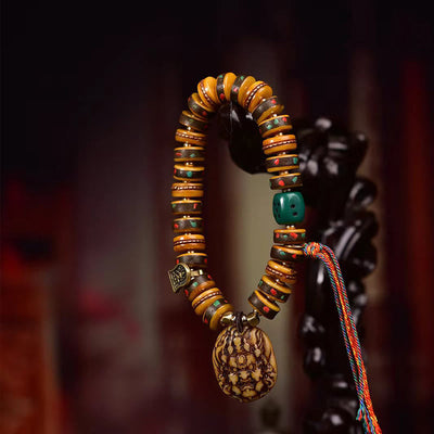 Foviel Tibetan Camel Bone Dice Tassel Protection Bracelet