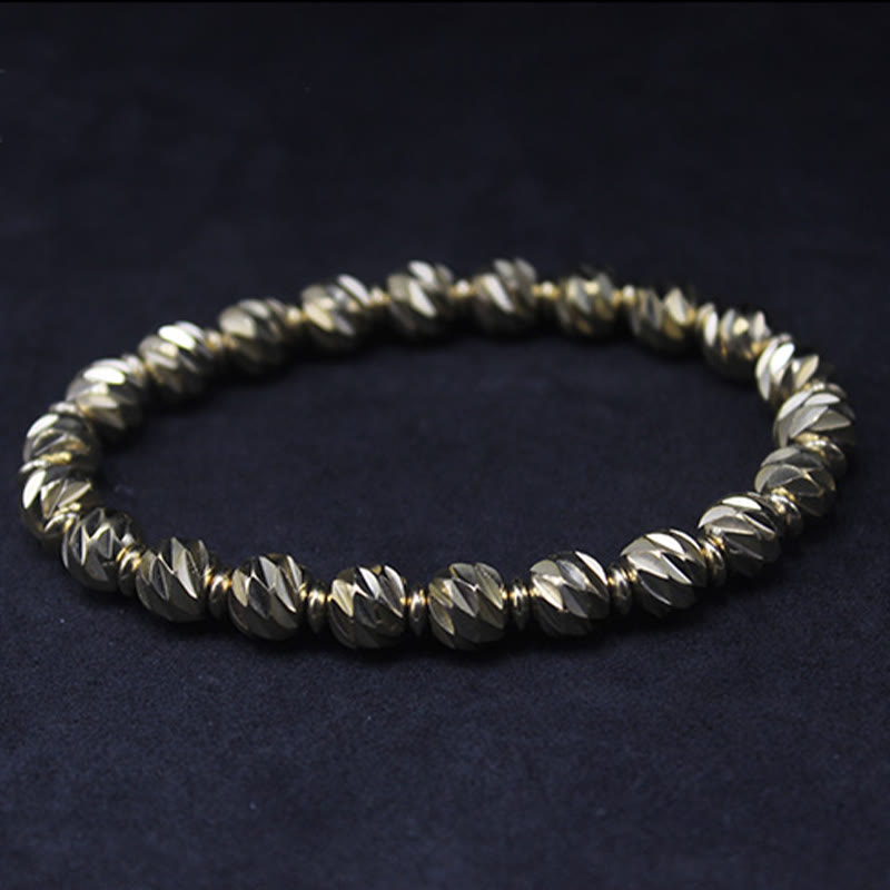 Bracelet Foviel Vintage en cuivre et laiton à motif de sculpture sur couteau vieilli, symbole de richesse