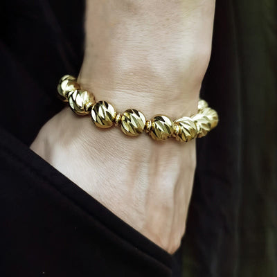 Bracelet Foviel Vintage en cuivre et laiton à motif de sculpture sur couteau vieilli, symbole de richesse