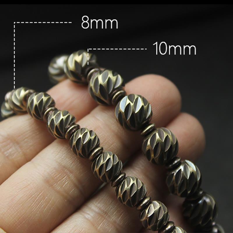 Bracelet Foviel Vintage en cuivre et laiton à motif de sculpture sur couteau vieilli, symbole de richesse