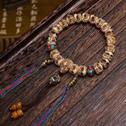 Foviel Tibetan Camel Bone Garuda Carved Protection Tassel Bracelet