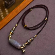 Foviel Tibet Dzi Bead Om Mani Padme Hum Protection Necklace Pendant