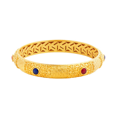 Foviel 925 Sterling Silber Goldene auffällige Wolken Hollow Design Schutz Armband Armreif 2.20 IN (56 MM)