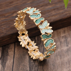 Foviel Colorful Butterfly Freedom Alloy Elastic Bracelet Bangle