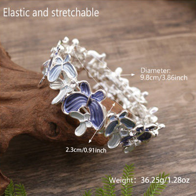 Foviel Colorful Butterfly Love Alloy Elastic Bracelet Bangle