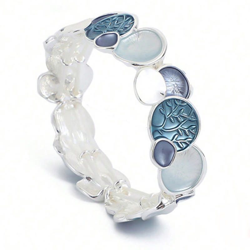 Foviel Der Baum des Lebens Rundmuster Einheit Legierung elastisches Armband