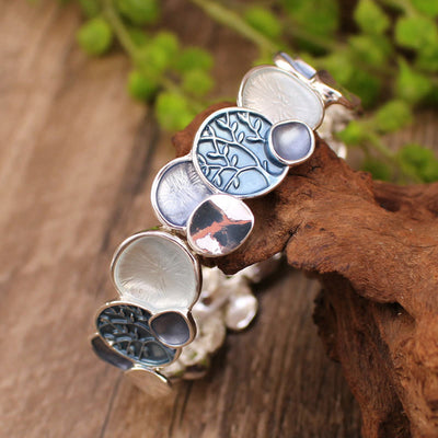 Foviel Der Baum des Lebens Rundmuster Einheit Legierung elastisches Armband