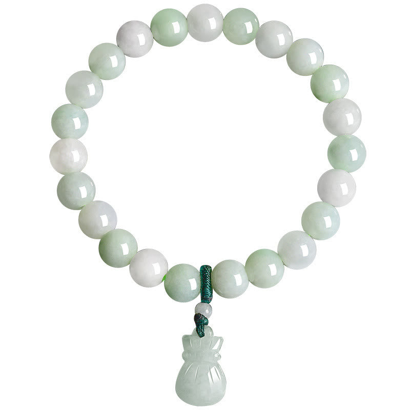 Foviel Natural Jade Money Bag Charm Luck Bracelet