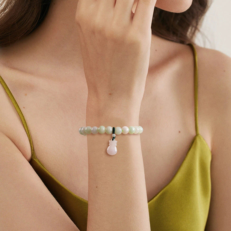 Foviel Natural Jade Money Bag Charm Luck Bracelet
