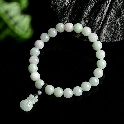 Foviel Natural Jade Money Bag Charm Luck Bracelet