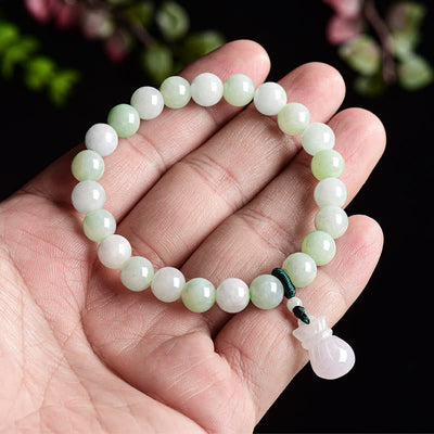 Foviel Natural Jade Money Bag Charm Luck Bracelet