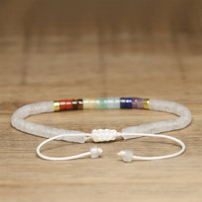 Bracelet Foviel en cristal blanc naturel et perles d'espacement en onyx noir avec clarté