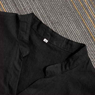 Buddha Stones Summer Casual Plain Breasted Notched Collar Short Sleeve Women's Cotton Linen Shirt - image 8