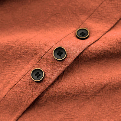 T-shirt décontracté à manches courtes pour femme Foviel, col rond, boutons et jacquard couleur unie, été