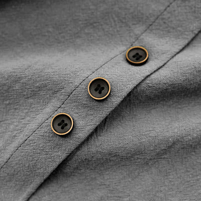 T-shirt décontracté à manches courtes pour femme Foviel, col rond, boutons et jacquard couleur unie, été