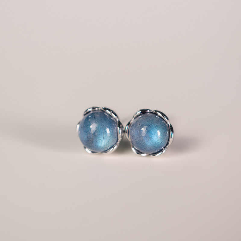 Foviel 925 Sterling Silver Moonstone Positive Earrings