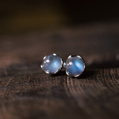 Foviel 925 Sterling Silver Moonstone Positive Earrings
