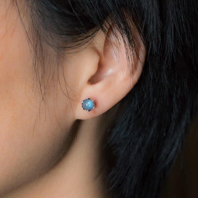 Foviel 925 Sterling Silver Moonstone Positive Earrings