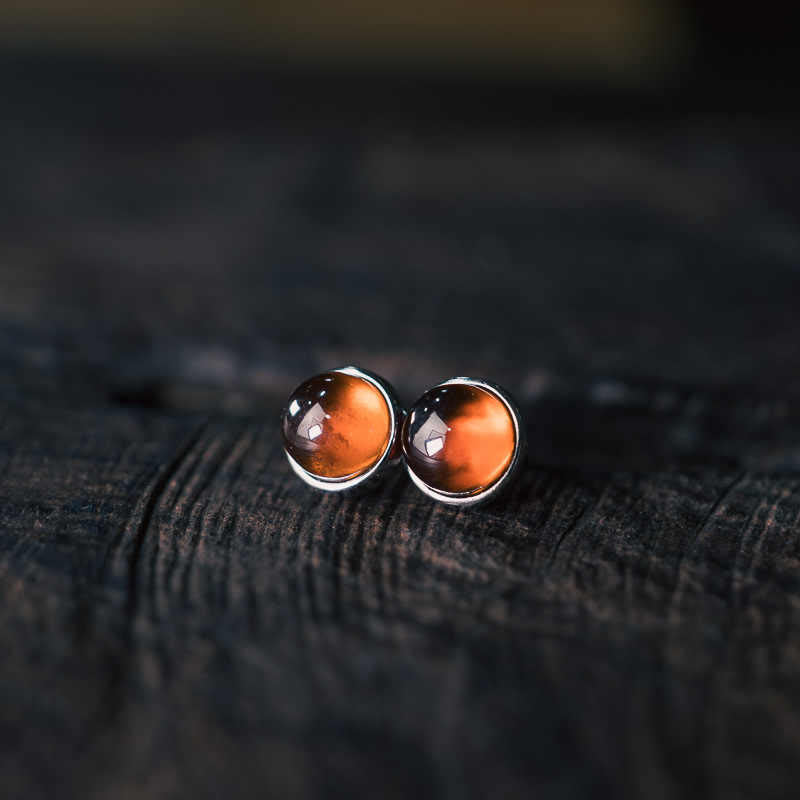 Foviel 925 Sterling Silver Garnet Protection Earrings