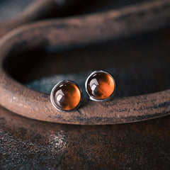 Boucles d'oreilles de protection Foviel en argent sterling 925 et grenat