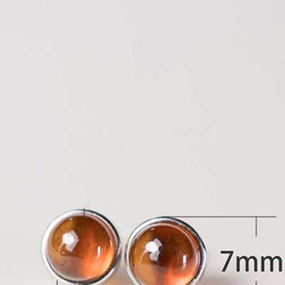 Boucles d'oreilles de protection Foviel en argent sterling 925 et grenat