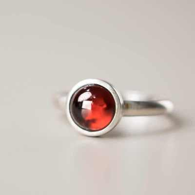 Foviel Natürlich 925 Sterling Silber Granat verstellbarer Schutzring