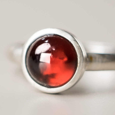 Foviel Natürlich 925 Sterling Silber Granat verstellbarer Schutzring
