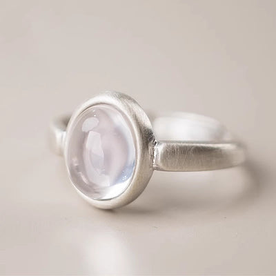Buddha Stones Natural 925 Sterling Silver Pink Crystal Adjustable Warmth Ring - image 3