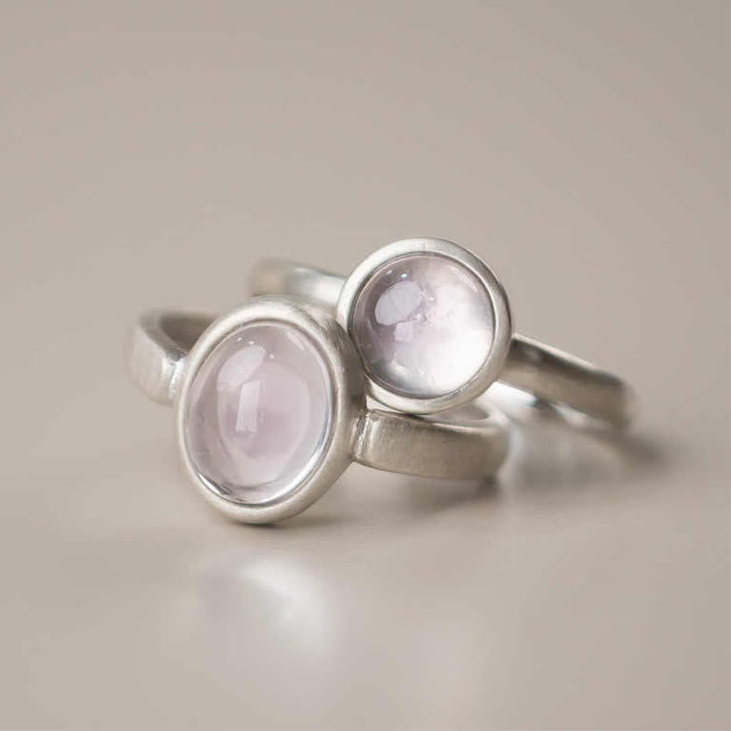 Buddha Stones Natural 925 Sterling Silver Pink Crystal Adjustable Warmth Ring - image 11