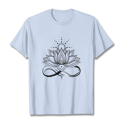 Foviel Lotus Flower Sun Design Tee T-shirt