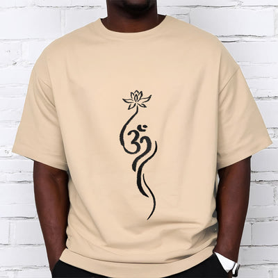 T-shirt Foviel motif fleur de lotus Om
