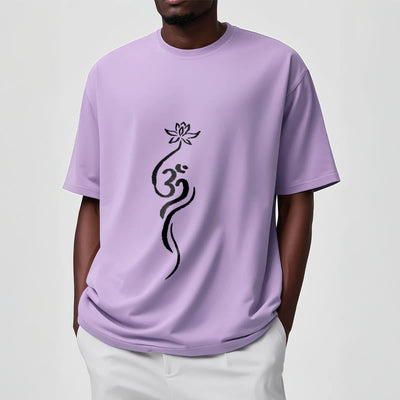 T-shirt Foviel motif fleur de lotus Om