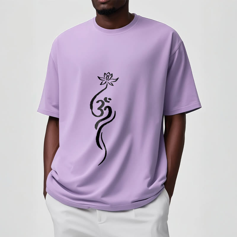 T-shirt Foviel motif fleur de lotus Om