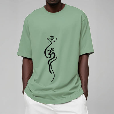 T-shirt Foviel motif fleur de lotus Om