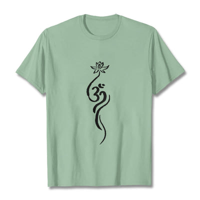 T-shirt Foviel motif fleur de lotus Om