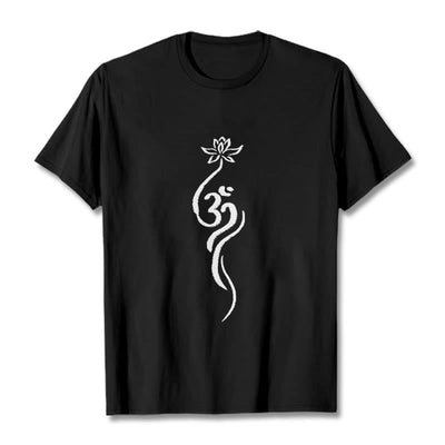 T-shirt Foviel motif fleur de lotus Om