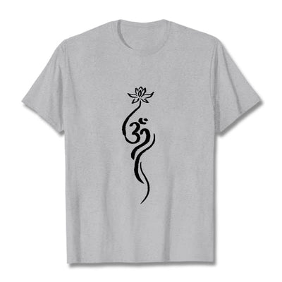 T-shirt Foviel motif fleur de lotus Om