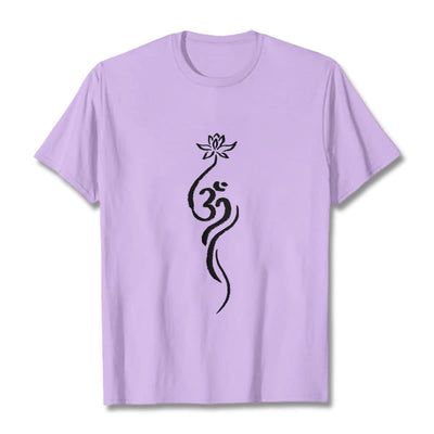T-shirt Foviel motif fleur de lotus Om