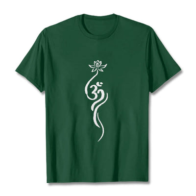 T-shirt Foviel motif fleur de lotus Om