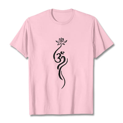 T-shirt Foviel motif fleur de lotus Om